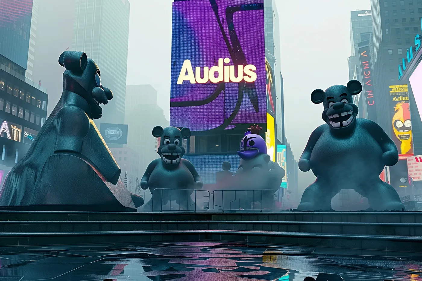Audius Tokenization: Explained by Times Square Mascots