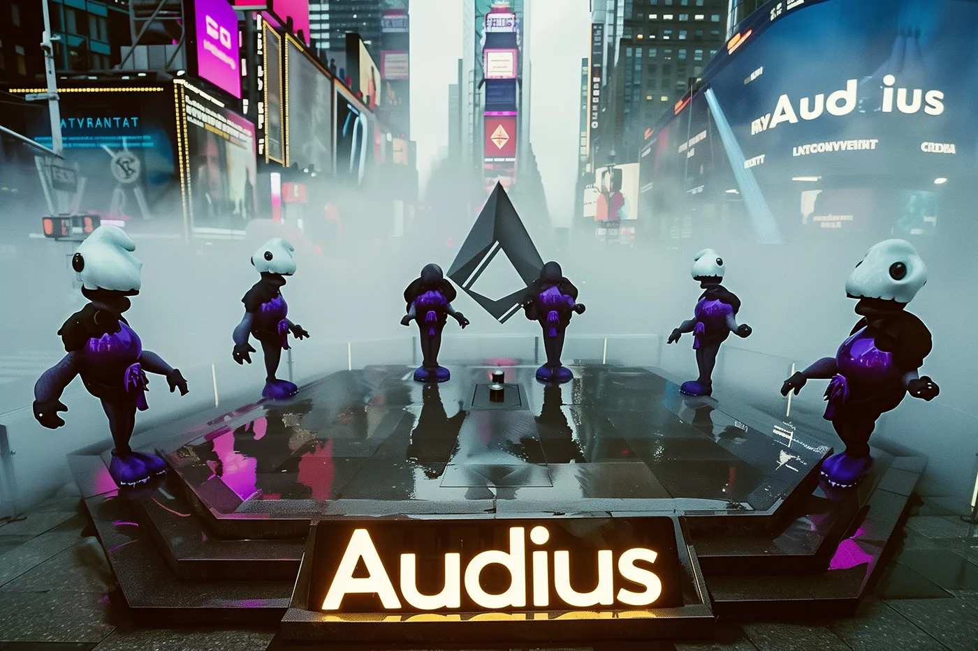 Audius Tokenization: Explained by Times Square Mascots