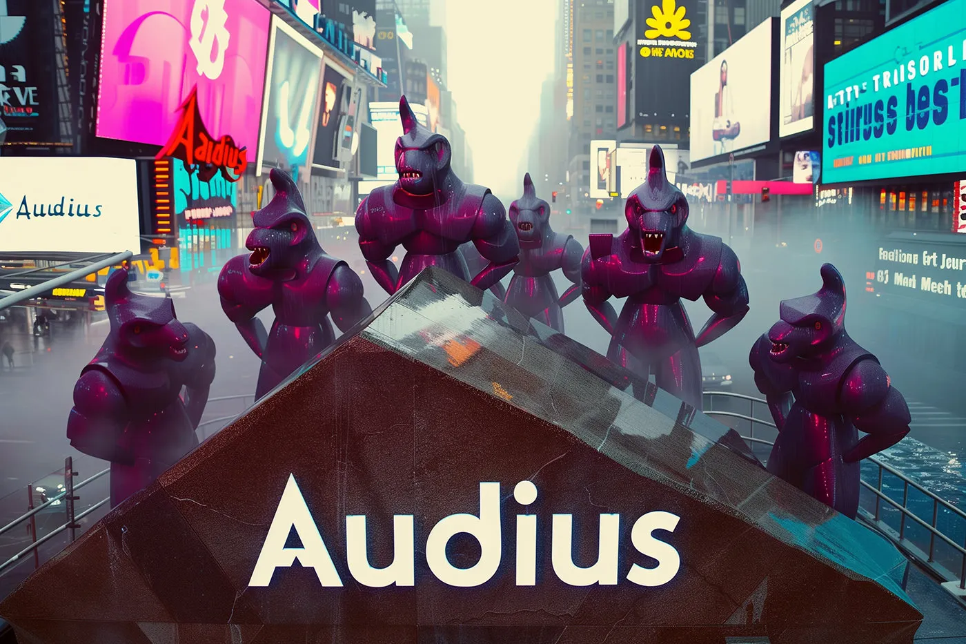 Audius Tokenization: Explained by Times Square Mascots