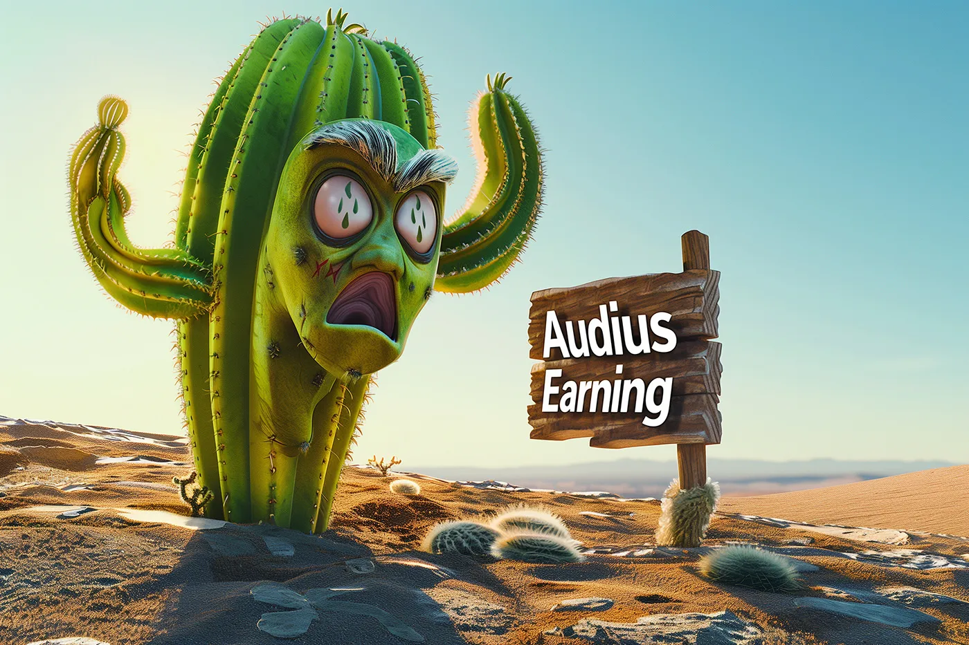 Farcaster Frames: A Concerned Cactus on Audius Earnings