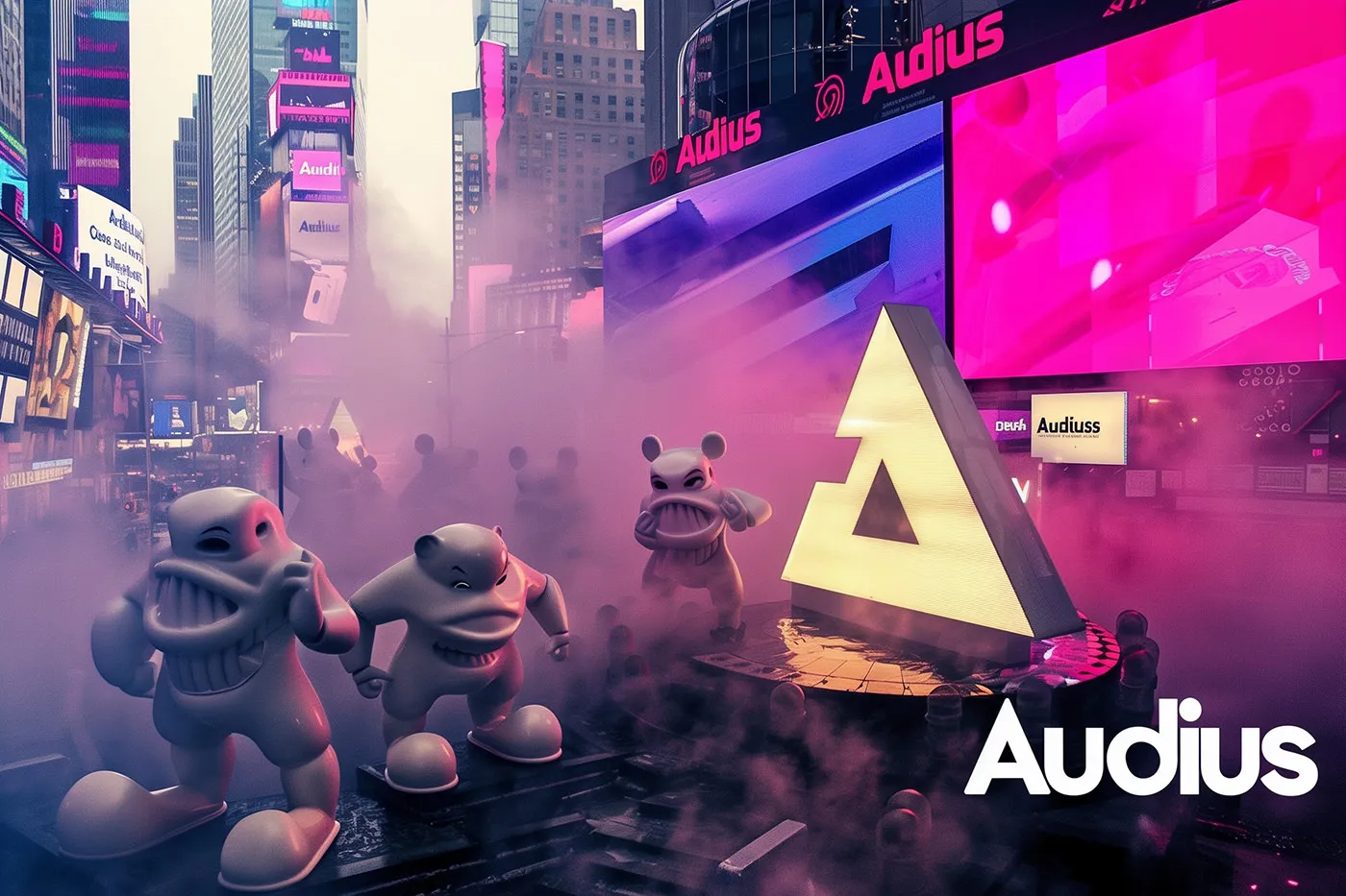 Audius Tokenization: Explained by Times Square Mascots