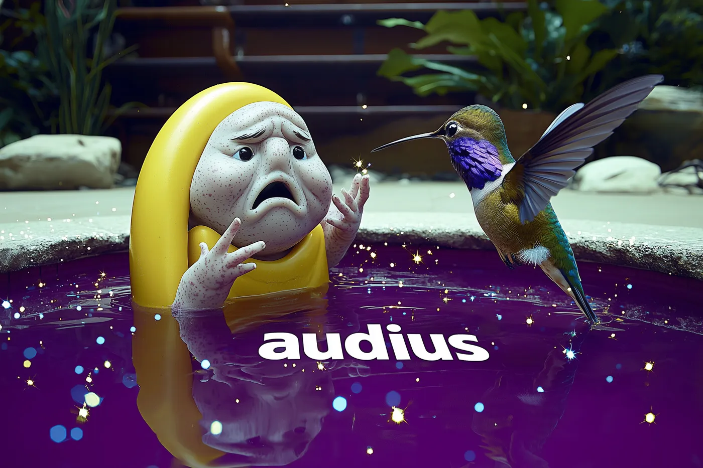 An unlikely conversation between a grumpy magnet and a vibrant hummingbird explores a whimsical concept to incentivize artists on Audius.